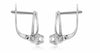 .21CT DIAMOND 14KT WHITE GOLD SOLITAIRE PAVE FLOWER LEVERBACK HANGING EARRINGS