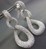 EXTRA LARGE 8.47CT DIAMOND 18KT WHITE GOLD TEAR DROP LOVE KNOT HANGING EARRINGS