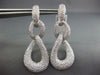 EXTRA LARGE 8.47CT DIAMOND 18KT WHITE GOLD TEAR DROP LOVE KNOT HANGING EARRINGS
