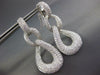 EXTRA LARGE 8.47CT DIAMOND 18KT WHITE GOLD TEAR DROP LOVE KNOT HANGING EARRINGS