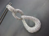 EXTRA LARGE 8.47CT DIAMOND 18KT WHITE GOLD TEAR DROP LOVE KNOT HANGING EARRINGS