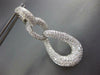 EXTRA LARGE 8.47CT DIAMOND 18KT WHITE GOLD TEAR DROP LOVE KNOT HANGING EARRINGS