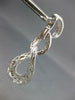 EXTRA LARGE 8.47CT DIAMOND 18KT WHITE GOLD TEAR DROP LOVE KNOT HANGING EARRINGS