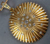 ESTATE LARGE .78CT DIAMOND 18KT ROSE GOLD 3D SEA SHELL ETOILE FLOWER FUN PENDANT