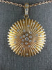 ESTATE LARGE .78CT DIAMOND 18KT ROSE GOLD 3D SEA SHELL ETOILE FLOWER FUN PENDANT