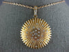 ESTATE LARGE .78CT DIAMOND 18KT ROSE GOLD 3D SEA SHELL ETOILE FLOWER FUN PENDANT