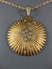 ESTATE LARGE .78CT DIAMOND 18KT ROSE GOLD 3D SEA SHELL ETOILE FLOWER FUN PENDANT
