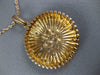 ESTATE LARGE .78CT DIAMOND 18KT ROSE GOLD 3D SEA SHELL ETOILE FLOWER FUN PENDANT