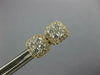 ESTATE .48CT DIAMOND 18KT YELLOW GOLD 3D CLUSTER HALO SQUARE STUD EARRINGS