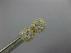 ESTATE .48CT DIAMOND 18KT YELLOW GOLD 3D CLUSTER HALO SQUARE STUD EARRINGS