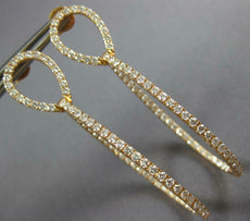 LARGE 2.10CT DIAMOND 18KT ROSE GOLD 3D INSIDE OUT TEAR DROP HANGING EARRINGS