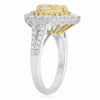 GIA 2.28CT WHITE & PEAR FANCY YELLOW DIAMOND 18K TWO TONE GOLD ENGAGEMENT RING
