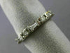 ANTIQUE .90CT DIAMOND PLATINUM ROUND & TAPERED BAGUETTE ETERNITY RING 3mm #18142