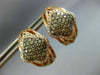 ESTATE WIDE .84CT WHITE & CHOCOLATE FANCY DIAMOND 14KT ROSE GOLD FLOWER EARRINGS