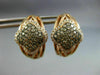 ESTATE WIDE .84CT WHITE & CHOCOLATE FANCY DIAMOND 14KT ROSE GOLD FLOWER EARRINGS