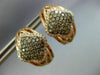 ESTATE WIDE .84CT WHITE & CHOCOLATE FANCY DIAMOND 14KT ROSE GOLD FLOWER EARRINGS