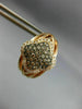 ESTATE WIDE .84CT WHITE & CHOCOLATE FANCY DIAMOND 14KT ROSE GOLD FLOWER EARRINGS