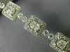 ESTATE WIDE 6.36CT WHITE & PINK DIAMOND 18KT WHITE GOLD FILIGREE TENNIS BRACELET