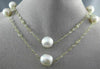 LARGE 15.0CT WHITE QUARTZ & SOUTH SEA PEARL 14K YELLOW GOLD BY THE YARD NECKLACE