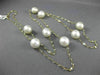 LARGE 15.0CT WHITE QUARTZ & SOUTH SEA PEARL 14K YELLOW GOLD BY THE YARD NECKLACE
