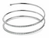 ESTATE WIDE .74CT DIAMOND 18KT WHITE GOLD 2 ROW FLEXIBLE SNAKE BANGLE BRACELET