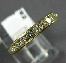 ESTATE 1.16CT DIAMOND 14KT YELLOW GOLD CHANNEL ETERNITY ANNIVERSARY RING #18792