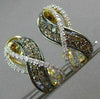 WIDE .77CT WHITE & CHOCOLATE FANCY DIAMOND 14KT YELLOW GOLD 3D CLIP ON EARRINGS