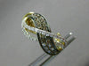 WIDE .77CT WHITE & CHOCOLATE FANCY DIAMOND 14KT YELLOW GOLD 3D CLIP ON EARRINGS