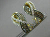 WIDE .77CT WHITE & CHOCOLATE FANCY DIAMOND 14KT YELLOW GOLD 3D CLIP ON EARRINGS