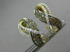 WIDE .77CT WHITE & CHOCOLATE FANCY DIAMOND 14KT YELLOW GOLD 3D CLIP ON EARRINGS