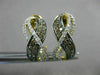 WIDE .77CT WHITE & CHOCOLATE FANCY DIAMOND 14KT YELLOW GOLD 3D CLIP ON EARRINGS