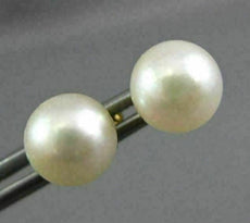 ESTATE AAA SOUTH SEA PEARL 14K YELLOW GOLD 3D SOLITAIRE STUD EARRINGS MILO017
