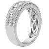 ESTATE WIDE .85CT DIAMOND 14KT WHITE GOLD 3D FILIGREE MILGRAIN ANNIVERSARY RING