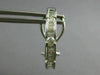 ESTATE WIDE .75CT ROUND & BAGUETTE 14KT WHITE GOLD 3D SEMI HOOP HANGING EARRINGS