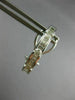 ESTATE WIDE .75CT ROUND & BAGUETTE 14KT WHITE GOLD 3D SEMI HOOP HANGING EARRINGS