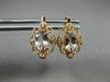 ESTATE 1.48CT DIAMOND & AAA MORGANITE 14KT ROSE GOLD 3D FILIGREE FLOWER EARRINGS