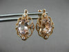 ESTATE 1.48CT DIAMOND & AAA MORGANITE 14KT ROSE GOLD 3D FILIGREE FLOWER EARRINGS