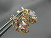 ESTATE 1.48CT DIAMOND & AAA MORGANITE 14KT ROSE GOLD 3D FILIGREE FLOWER EARRINGS