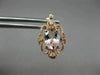 ESTATE 1.48CT DIAMOND & AAA MORGANITE 14KT ROSE GOLD 3D FILIGREE FLOWER EARRINGS