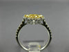 WIDE 1.61CT WHITE & FANCY YELLOW DIAMOND 18KT 2 TONE GOLD 3D FLOWER CLOVER RING