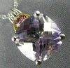 ESTATE 5.60CT AAA PINK TOURMALINE & AMETHYST 18K 2 TONE GOLD 3D CUSHION PENDANT