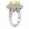 GIA 2.17CT WHITE & FANCY YELLOW DIAMOND PLATINUM 18K YELLOW GOLD ENGAGEMENT RING