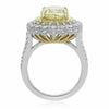GIA 2.17CT WHITE & FANCY YELLOW DIAMOND PLATINUM 18K YELLOW GOLD ENGAGEMENT RING