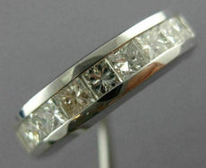 ESTATE 1.26CT DIAMOND 14KT WHITE GOLD 9 STONE WEDDING ANNIVERSARY RING #8145