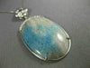 LARGE .63CT WHITE & BLUE DIAMOND & AAA JASPAR 14K WHITE GOLD OVAL FLOWER PENDANT
