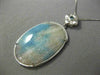 LARGE .63CT WHITE & BLUE DIAMOND & AAA JASPAR 14K WHITE GOLD OVAL FLOWER PENDANT