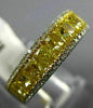 ESTATE WIDE 2.61CT WHITE & FANCY YELLOW DIAMOND 18K 2 TONE GOLD ANNIVERSARY RING