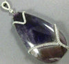 EXTRA LARGE 55.88CT DIAMOND & AAA AMETHYST 14KT WHITE GOLD 3D PEAR SHAPE PENDANT