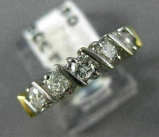 ESTATE .50CT DIAMOND 18KT TWO TONE GOLD 5 STONE WEDDING ANNIVERSARY RING #4838