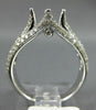 WIDE 1.01CT DIAMOND 14KT WHITE GOLD 3D 4 PRONG FLOWER SEMI MOUNT ENGAGEMENT RING